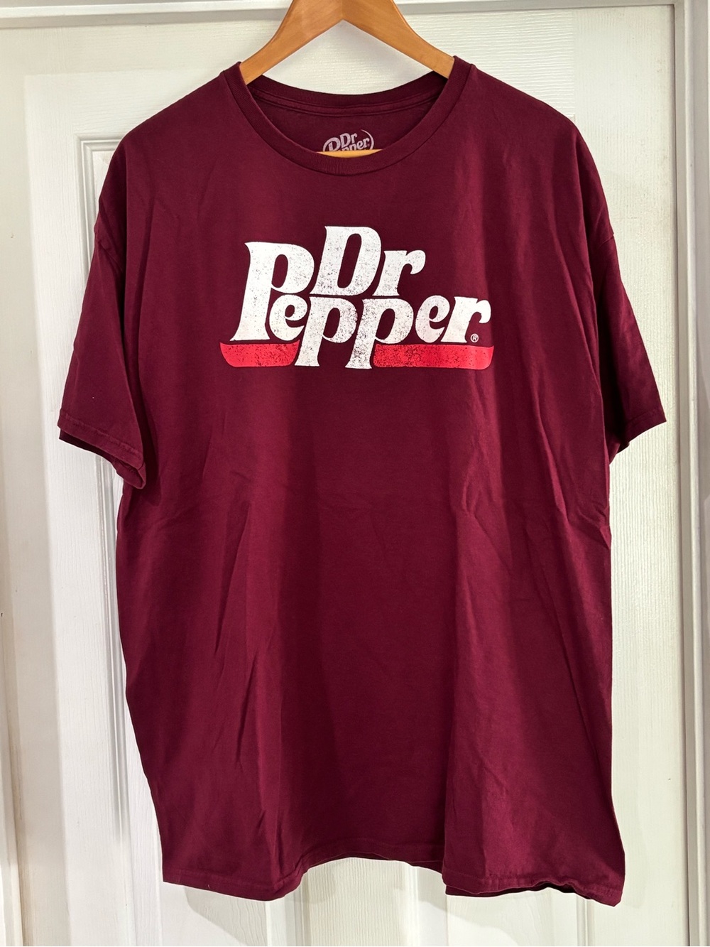 Retro Vintage Style Dr Pepper Maroon Graphic Tee Shirt 2XL EUC